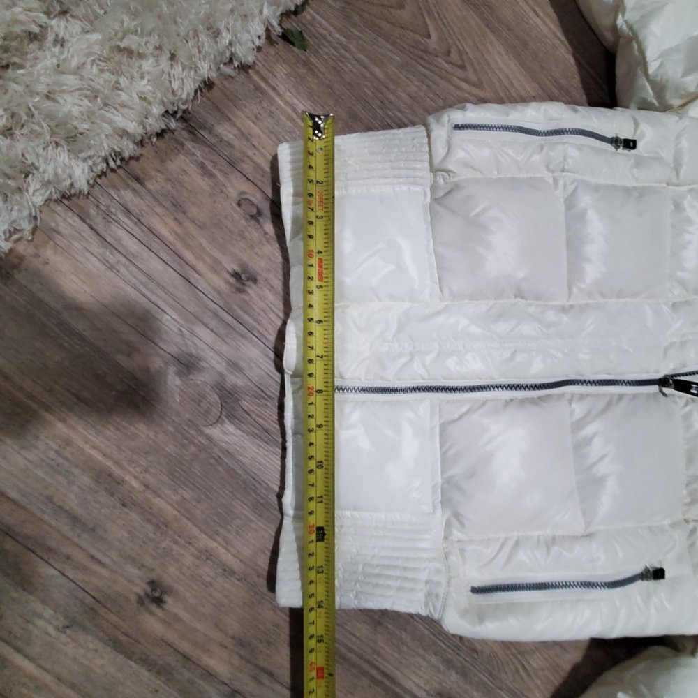 Nike Size Small Swoosh White Hooded Down Puffer Jacket - Picture 3 of 4